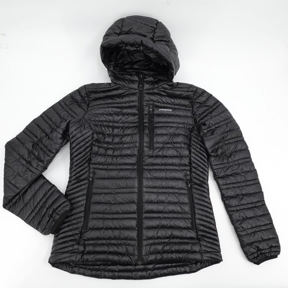 Patagonia Jackets & Blazers - Patagonia Puffer Jacket Womens Small Black Hooded Full Zip Down Insulated